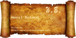 Wenzl Botond névjegykártya